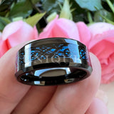 8mm Men Party Ring with Drogon Inlay & High Customization