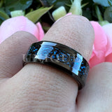 8mm Men Party Ring with Drogon Inlay & High Customization