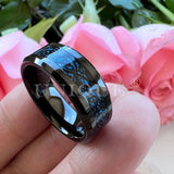 8mm Men Party Ring with Drogon Inlay & High Customization