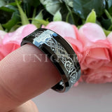 8mm Tungsten Drogon Ring for Men Wedding Band Custom Logo Comfort Fit
