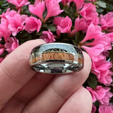 Abalone Shell Meteorite Arrow Tungsten Ring for Men Women