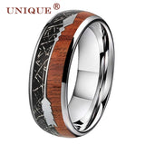Abalone Shell Meteorite Arrow Tungsten Ring for Men Women