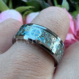 8mm Steampunk Gear Tungsten Wedding Band