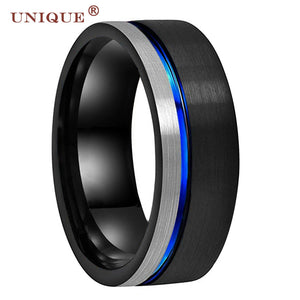8mm Brushed Finish Mens Wedding Ring