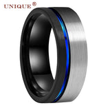 8mm Brushed Finish Mens Wedding Ring