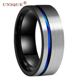 8mm Brushed Finish Mens Wedding Ring