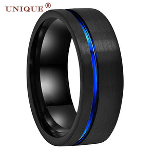 8mm Brushed Finish Mens Wedding Ring