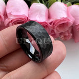 8mm Hammered Tungsten Carbide Wedding Ring