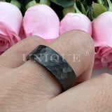 8mm Hammered Tungsten Carbide Wedding Ring