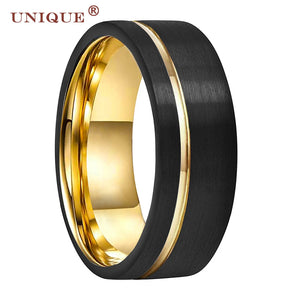 8mm Tungsten Wedding Band Ring Brushed Finish Pip Cut