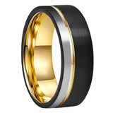 8mm Tungsten Wedding Band Ring Brushed Finish Pip Cut
