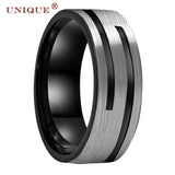 8mm Tungsten Carbide Wedding Ring Brushed Finish