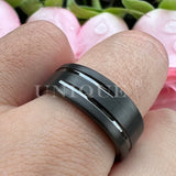 8mm Tungsten Carbide Wedding Ring Brushed Finish