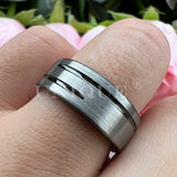 8mm Tungsten Carbide Wedding Ring Brushed Finish