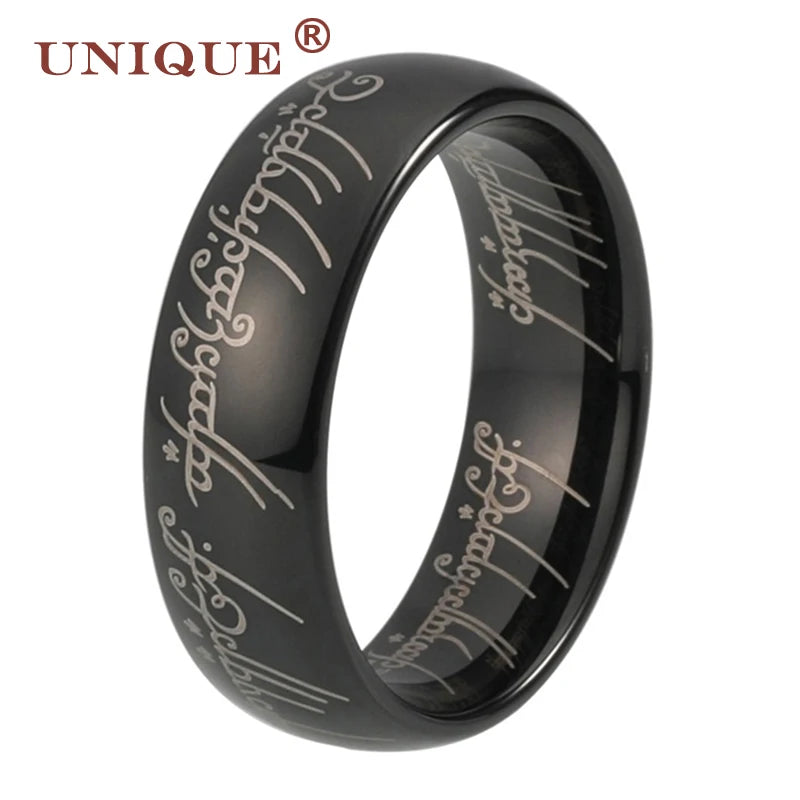 Tungsten Ring IP Plating Domed Polished Comfort Fit