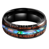 Koa Wood Inlaid Tungsten Mens Wedding Band
