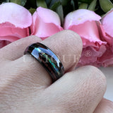 Koa Wood Inlaid Tungsten Mens Wedding Band
