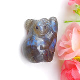 Labradorite Hand Carved Koala Pendant Bead 32x22x11mm