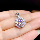 Lab Diamond Zircon Pendant 925 Silver Wedding Necklace For Women