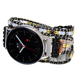 Labradorite Stone Watch Band BOHO 3 Wrap Wax Rope Vegan Strap