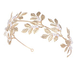 Leaf Headwear Bridal Wedding Dress Accessories Hair Band Crown for Indian Women