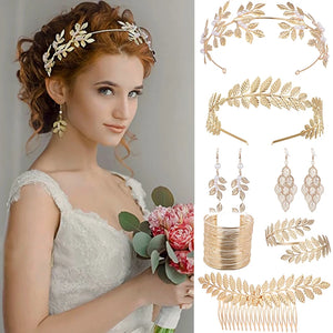 Leaf Headwear Bridal Wedding Dress Accessories Hair Band Crown for Indian Women