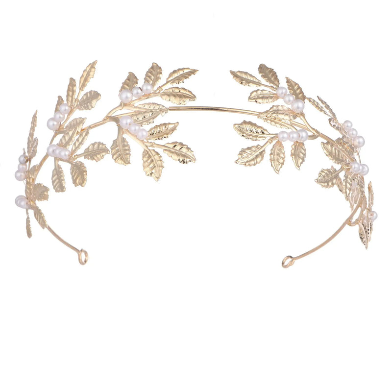Leaf Headwear Bridal Wedding Dress Accessories Hair Band Crown for Indian Women