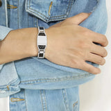 Men Letter Bracelet Stainless Steel ID Bracelet