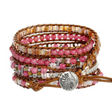 Stone Wrap Bracelet Geometric Crystal Hematite Copper Beads