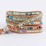 Gilded Stone Charm 5 Strands Wrap Bracelets Boho Women Bracelet