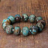 Mixed Natural Stones Ocean Jasper Beads Stretched Bracelet