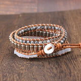 Natural Stones Quartz Druzy Charm 5 Strands Wrap Bracelets