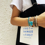 Mixed Natural Stones Turquoise Charm Wrap Bracelet Boho Women Leather