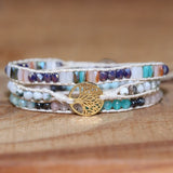 Tree Charm Friendship Wrap Bracelet with Jasper Crystal