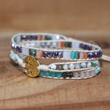Tree Charm Friendship Wrap Bracelet with Jasper Crystal