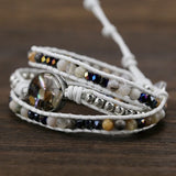 Mixed Shell Charm 3 Strands Wrap Bracelets for Women Natural Stone Boho Bracelet