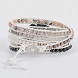 Natural Agates Drusy Wrap Boho Bracelet For Women Girls