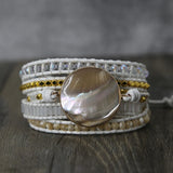 Natural Shell Charm 5 Strands Wrap Bracelet for Women