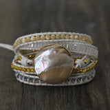 Natural Shell Charm 5 Strands Wrap Bracelet for Women