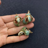 Shell Gilded Conch Pendant DIY Necklace Earrings Charm