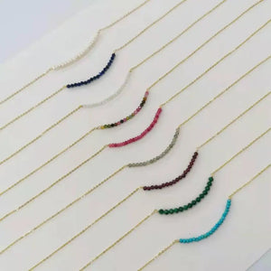 Natural Stone Choker Labradorite Lapis Lazuli Turquoise 14K Filled Necklace
