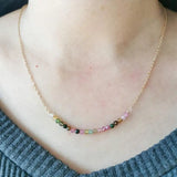 Natural Stone Choker Labradorite Lapis Lazuli Turquoise 14K Filled Necklace