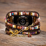 Boho Watch Band - Natural Stones 3 Layers Wrap Watch Strap