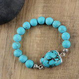 Boho Turquoise Beaded Leather Bracelet for Women