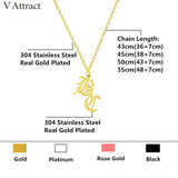 Custom Old English 2 Initial Necklace Personalized Name Statement Necklaces