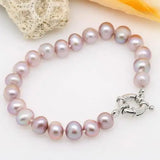 Single Pearl Bracelet Pink Lavender Potato Round