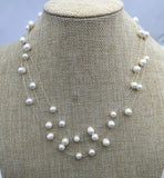 Illusion Freshwater Pearl Necklace 6-7mm Round Pearl Jewelry