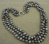 8mm Gray Baroque Freshwater Pearl Necklace - Wedding Birthday Gift