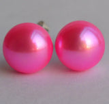 Natural Freshwater Pearl Stud Earrings S925 Silver Earring