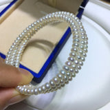 3row Freshwater Pearl Bracelet Charming Lady's Gift
